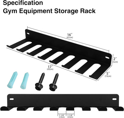 Gym Storage Rack,Home Gym Organizer Resistance Band Storage Rack Gym Wall Rack Hanger for Gym Accessories Olympic Barbells, Workout Bands, Yoga Foam Roller or Tools …